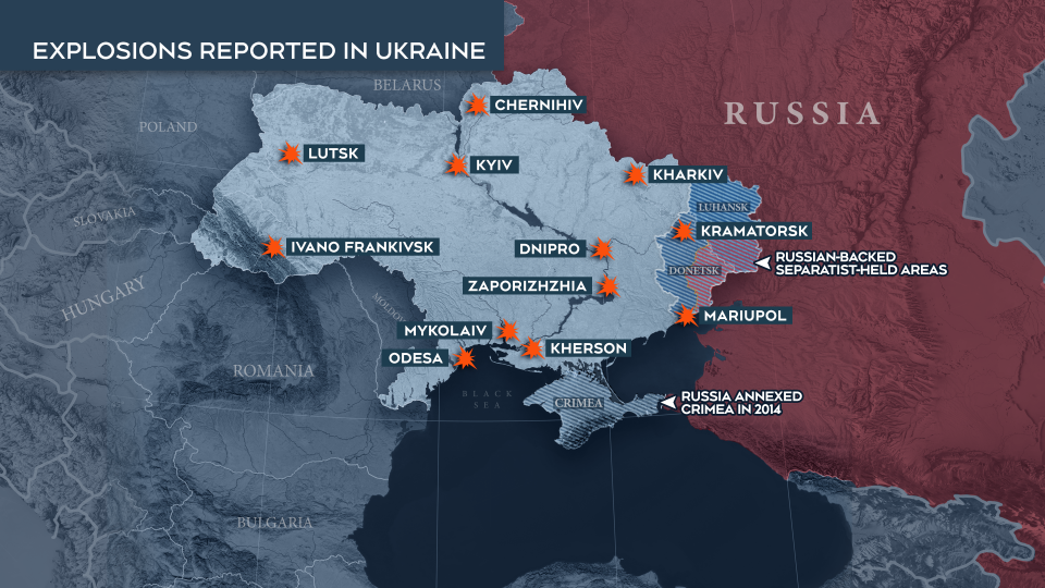 Carte des attaques russes en Ukraine (CTV News)