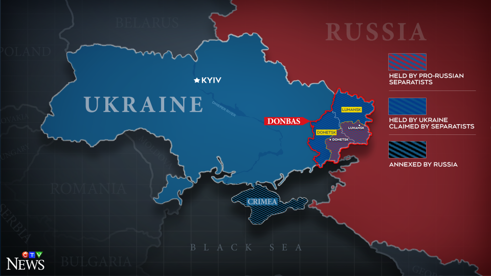 Carte des régions du Donbass CTV